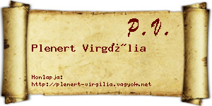 Plenert Virgília névjegykártya